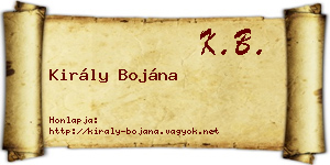 Király Bojána névjegykártya
