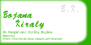bojana kiraly business card