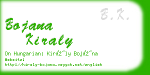 bojana kiraly business card